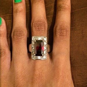 Faux ruby red gemstone ring.
